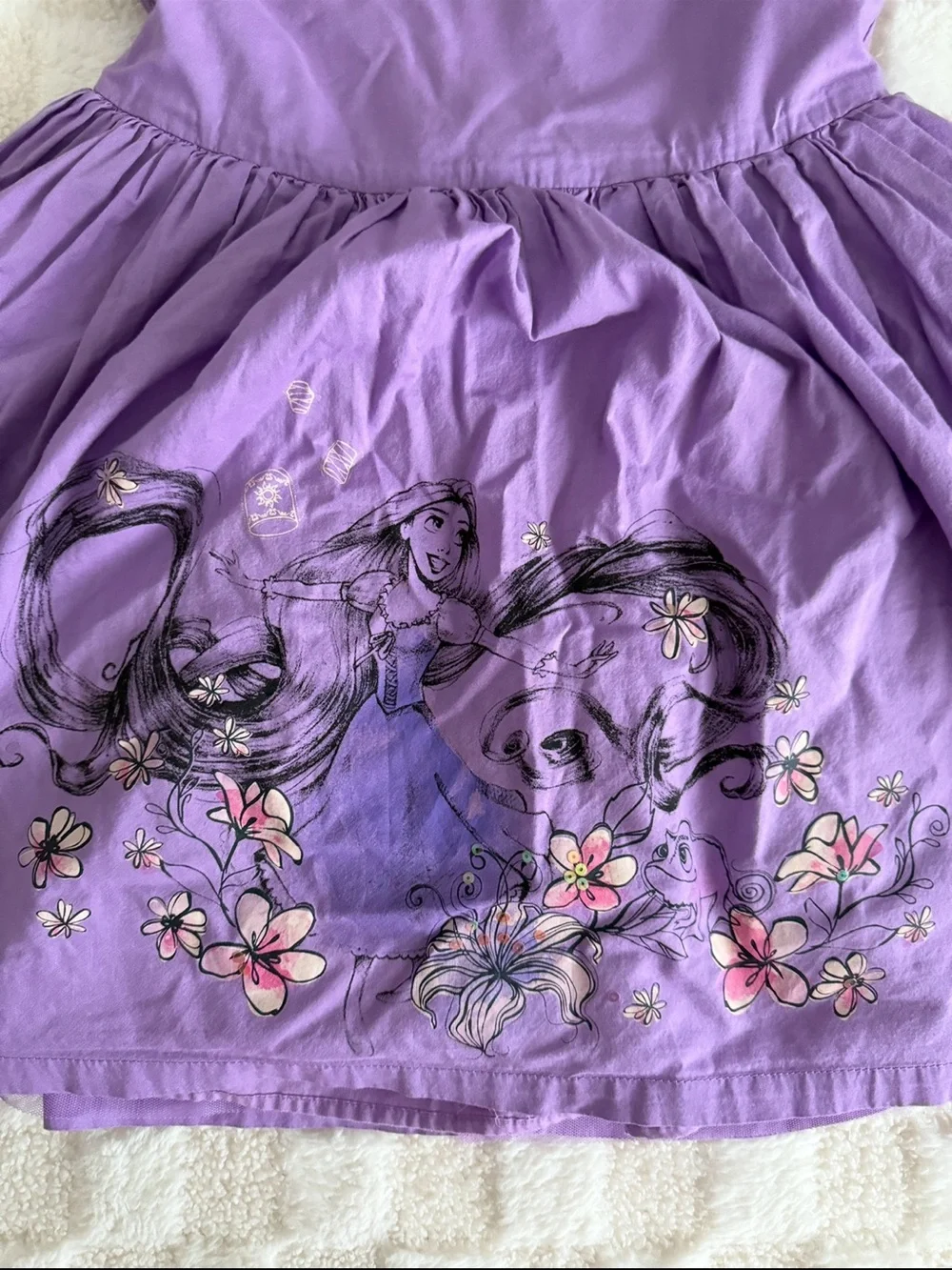 Disney Rapunzel Purple Floral Character Skater Dress Girls size 5/6